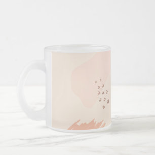 Minimal Geometric Earth Shape Botanical Frosted Glass Coffee Mug
