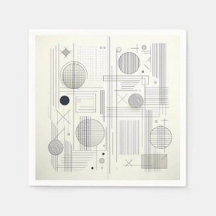 Minimal Geometric Line Art Napkin