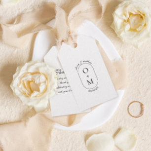 Minimal Geometric Monogram w/ Calligraphy Wedding Gift Tags
