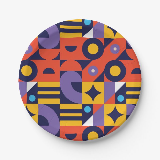 Minimal geometric  paper plate (Front)