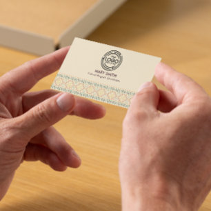 Minimal Geometric Stripe Modern Tribal Business Card