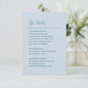 Minimal Geometric Teal Modern Wedding Enclosure Card