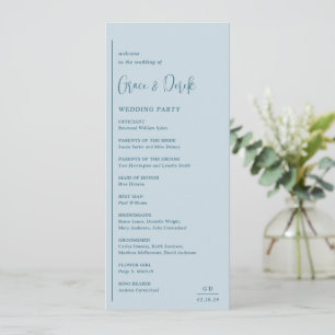 Minimal Geometric Teal Modern Wedding Programme