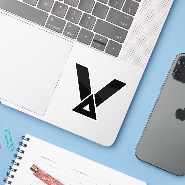 Minimal Geometric Triangle Letter V (Laptop w/ iPhone)