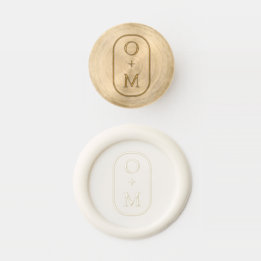 Minimal Geometric Typography Monogram Wedding Wax Seal Stamp