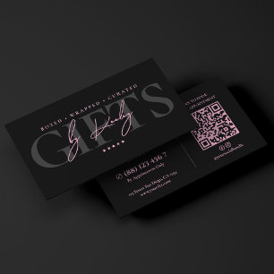 Minimal Gift Curator Pink Black Hamper Shop Business Card