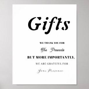 Minimal Gift Table Sign for Wedding Bridal Shower