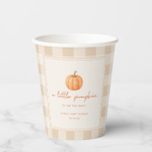Minimal Gingham "Little Pumpkin" Fall Baby Shower