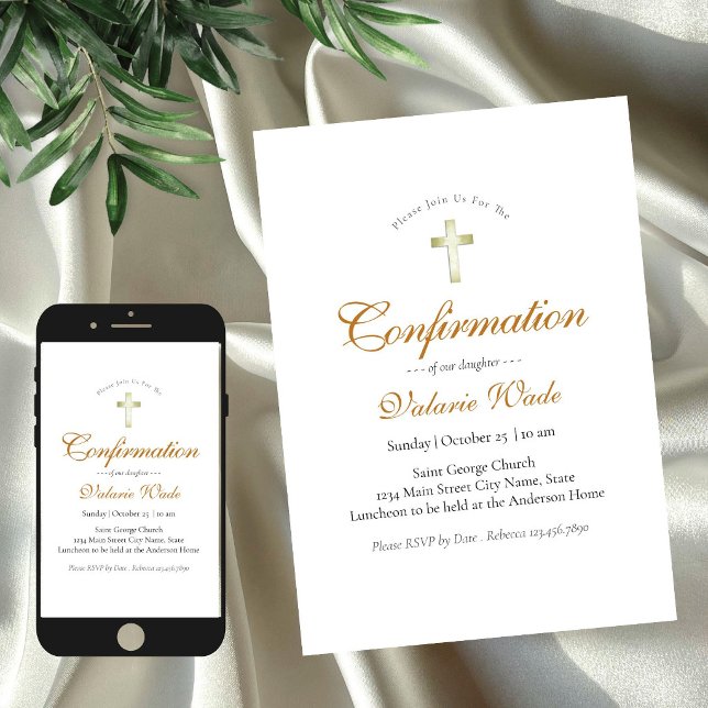 Minimal Girls Confirmation Invitations (Creator Uploaded)