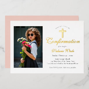 Minimal Girls Photo Confirmation Invitations
