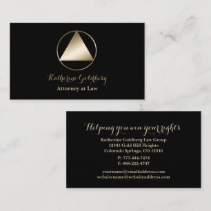 Minimal Gold and Black Attorney Business Card