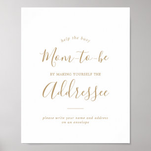 Minimal Gold Baby Shower Address an Envelope Sign