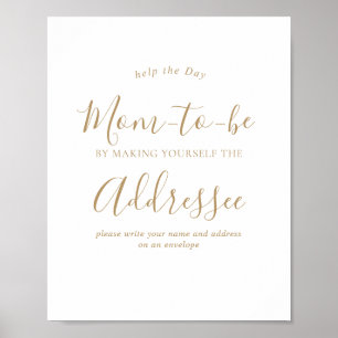 Minimal Gold Baby Shower Envelope Sign