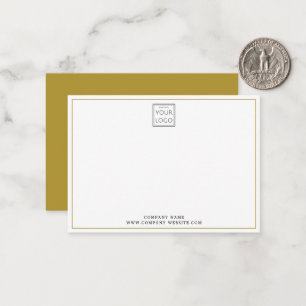 Minimal Gold Business Logo Company Name Card