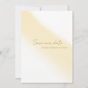 Minimal Gold Calligraphy Watercolor Save the Date Invitation