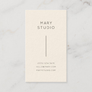 Minimal Gold & Cream   Vertical Business Card