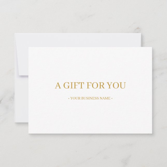Minimal Gold Customised Gift Certificate (Front)