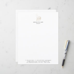 Minimal Gold Designer Abstract Letterhead Design