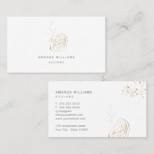 Minimal Gold Designer Abstract Logo Business Card
