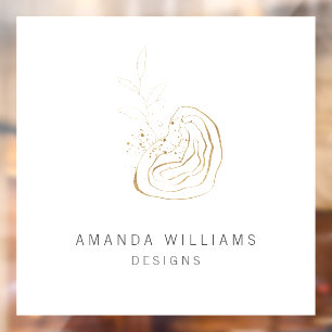 Minimal Gold Designer Abstract Logo Window Cling