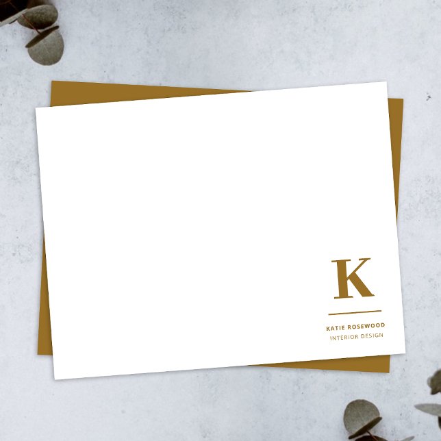 Minimal Gold Elegant Sophisticated Luxe Monogram Card (Creator Uploaded)
