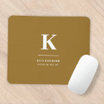 Minimal Gold Elegant Sophisticated Luxe Monogram Mouse Mat<br><div class="desc">A minimalist vertical design in an elegant style with a gold feature color and large typographic initial monogram. The text can easily be customized for a design as unique as you are!</div>