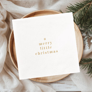 Minimal Gold Foil A Merry Little Christmas Foil Napkins