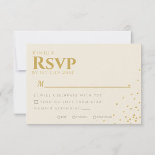 Minimal Gold Foil Dot Wedding RSVP Card