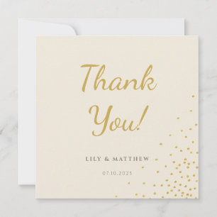Minimal Gold Foil Dot Wedding Thank You Card