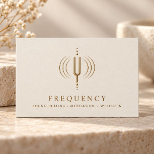 Minimal Gold Frequency Sound Healing Business Card