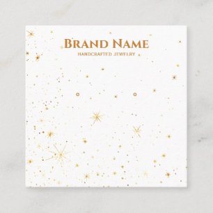 Minimal Gold Galaxy Earring Display Square Business Card
