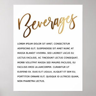 Minimal Gold Handwriting Simple Event Beverages Poster