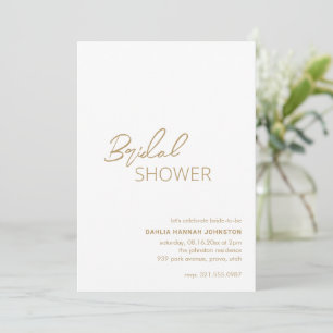 Minimal Gold Modern Bridal Shower Invitation