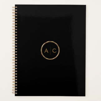 Minimal Gold Monogram on BLACK Planner