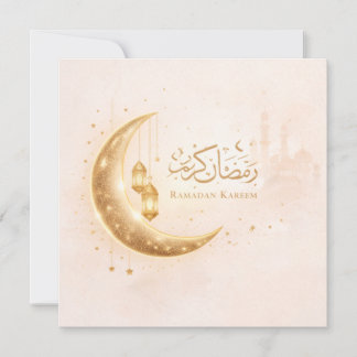 Minimal Gold Ramadan Kareem Card– Elegant Islamic Invitation