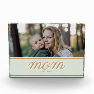Minimal Gold & Sage Green Mum Established Photo Block