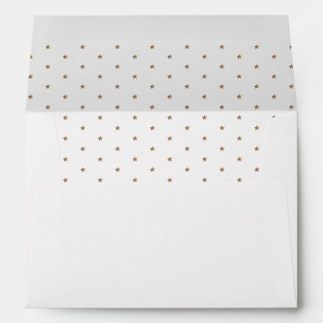 Minimal Gold Stars Pattern Elegant Pre-Addressed Envelope (Back (Bottom))