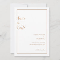 Minimal Gold Stylish Muslim Wedding Save The Date