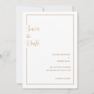 Minimal Gold Stylish Muslim Wedding Save The Date
