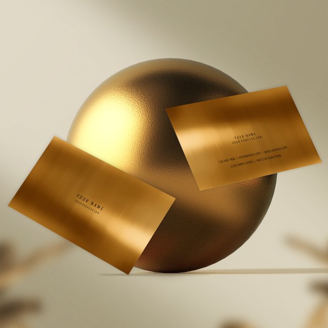 Minimal Gold Warm Metallic Steel VIP Business Card (Creator Uploaded)