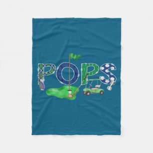 Minimal Golf Pops Hole One 1st Fleece Blanket