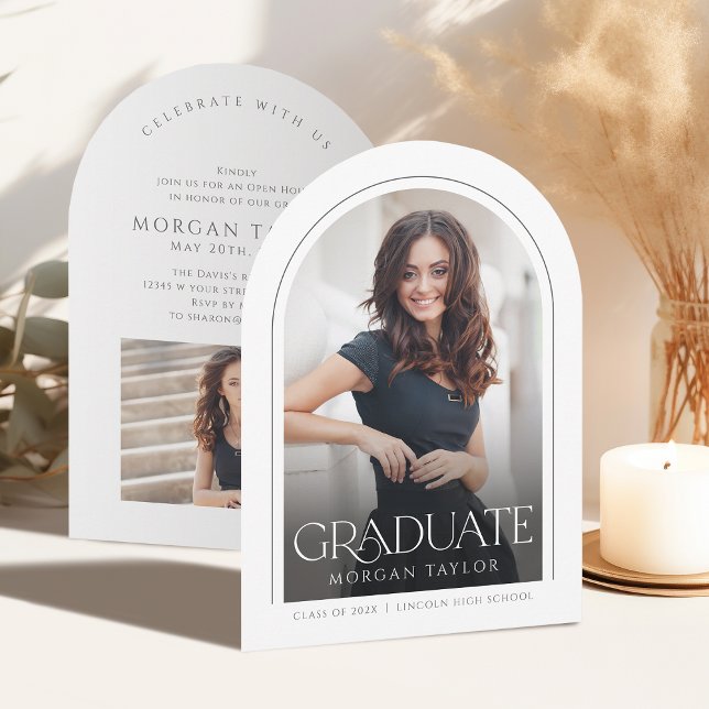Minimal Graceful Elegance Arch Photo Graduation Invitation (Minimal Graceful Elegance Arch Photo Graduation Invitation)