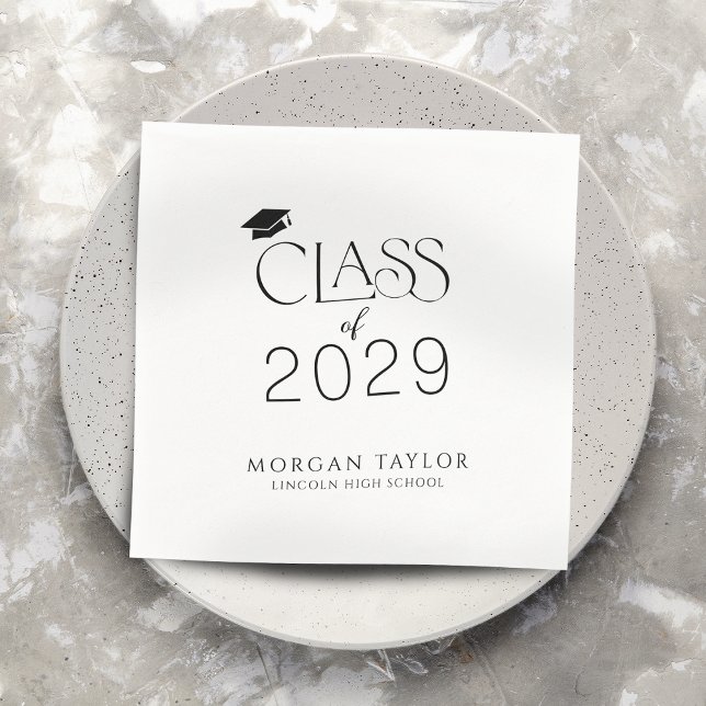 Minimal Graceful Elegance Class of 2025 Graduate Napkin (Minimal Graceful Elegance Class of 2025 Graduate Napkins)