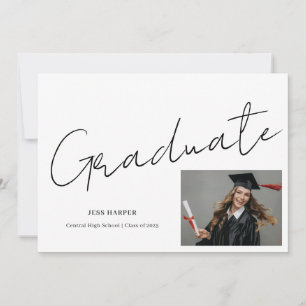 Minimal Graduate Photo High School Graduation Invitation