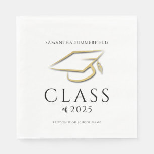 Minimal Graduation 2025 Grad Party Paper Napkin