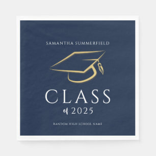 Minimal Graduation 2026 Navy Blue Party Paper Napkin