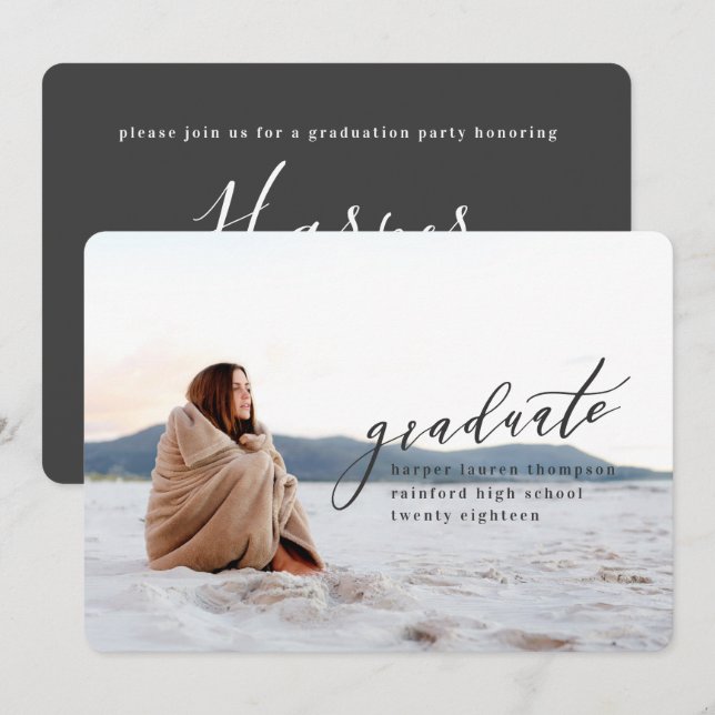 MINIMAL GRADUATION INVITATION (Front/Back)