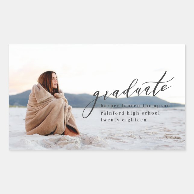 MINIMAL GRADUATION RECTANGULAR STICKER (Front)