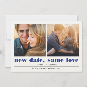 Minimal Graphic   2 Photos Wedding Postponement Card