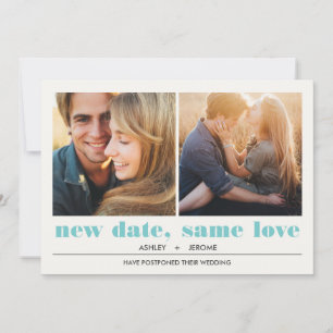 Minimal Graphic   2 Photos Wedding Postponement Card